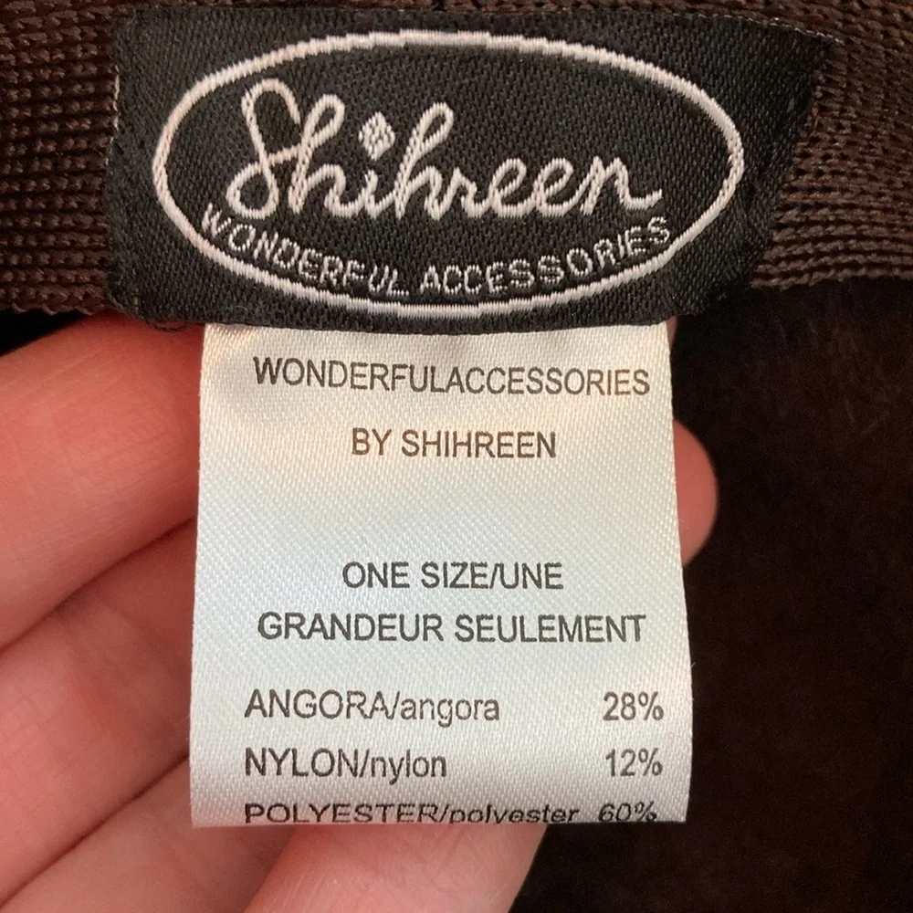 Shihreen Hat Turn Brim Fedora Textured Brown‎ Angora Blend (One Size)